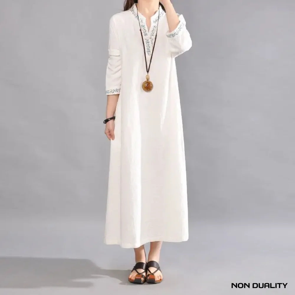 Non Duality | Elegant Bohemian Maxi Dress White / M(42-60)Kg