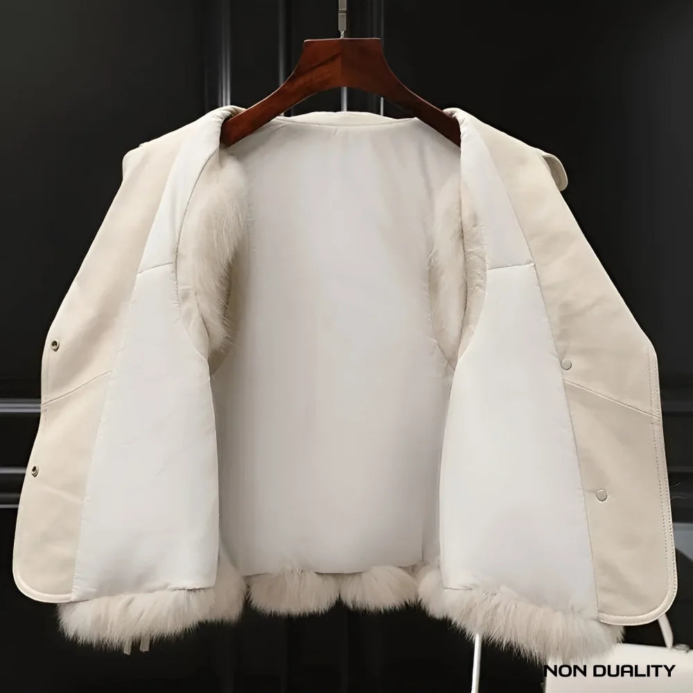 Non Duality | Chic Fur Leather Coat