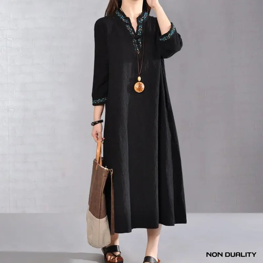 Non Duality | Elegant Bohemian Maxi Dress Black / M(42-60)Kg