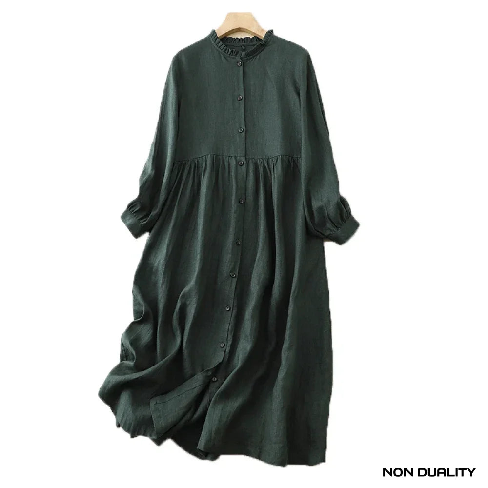 Non Duality | Vintage Buttoned Midi Dress Green / M