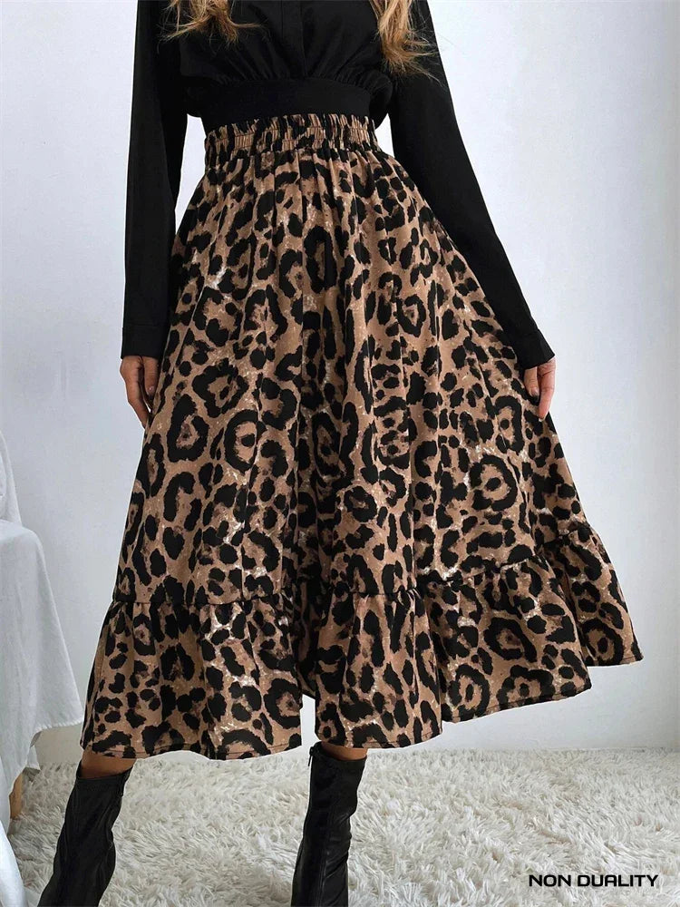 Non Duality | Julia Leopard Skirt Dark / S