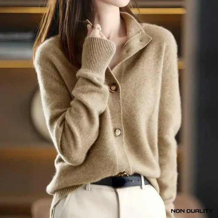 Non Duality | Elegant Comfort Cardigan Khaki / S