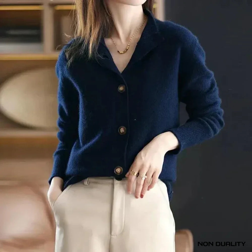 Non Duality | Elegant Comfort Cardigan Navy Blue / S