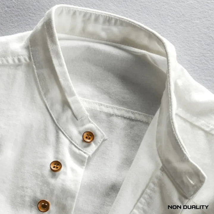 Non Duality | Mandarin Collar Button-Up Shirt Men’s Apparel