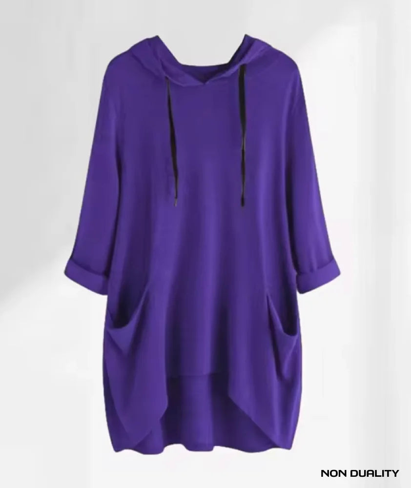 Non Duality | Cozy Pocket Hooded Tunic Purple / S Shirt Women