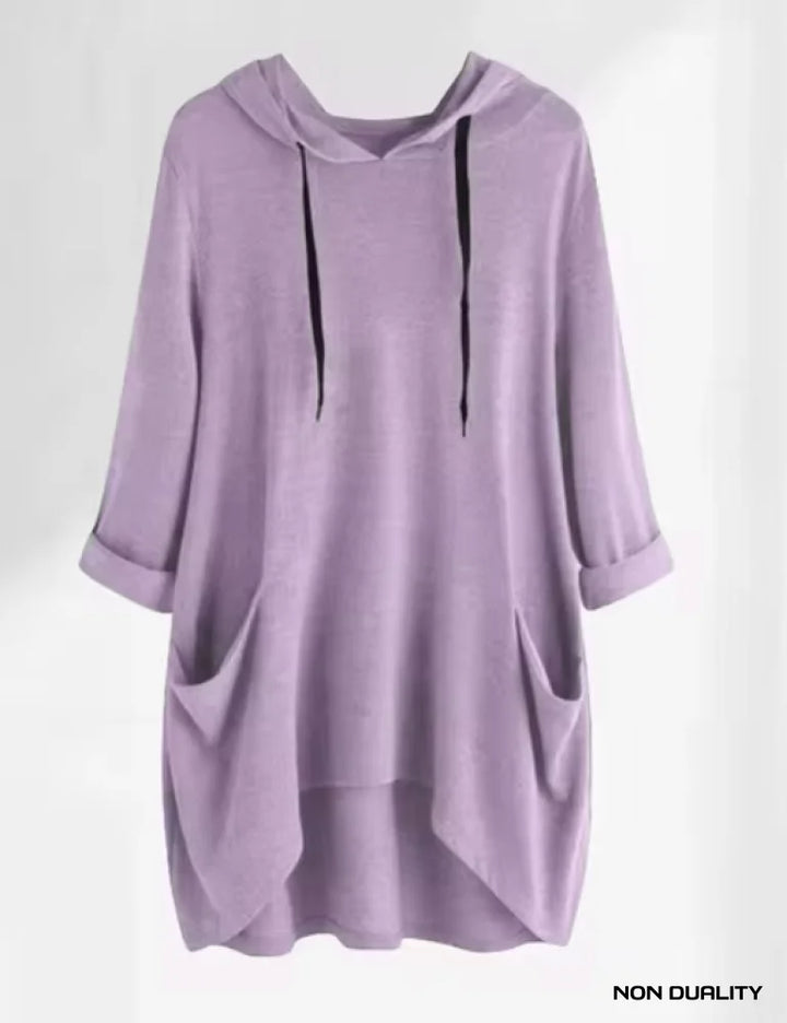 Non Duality | Cozy Pocket Hooded Tunic Purple/Blue / S Shirt Women