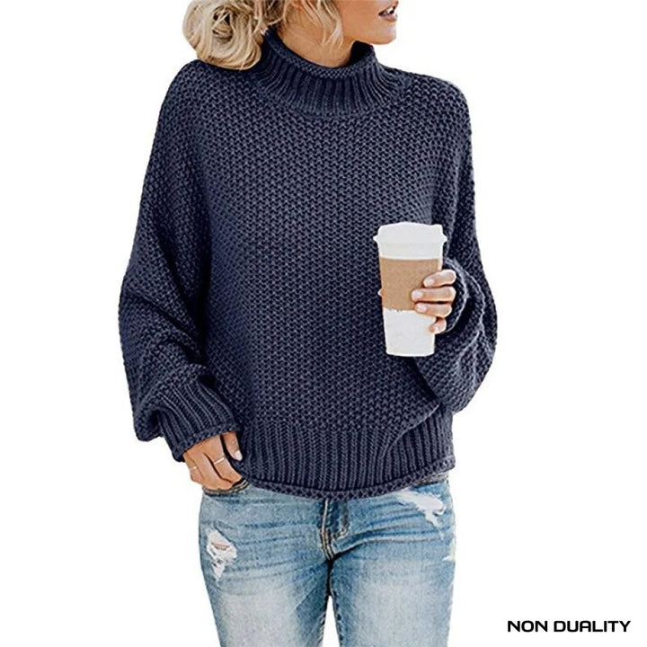 Non Duality | Cozy Turtleneck Sweater Navy Blauw / S