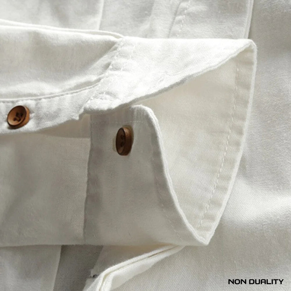 Non Duality | Mandarin Collar Button-Up Shirt Men’s Apparel