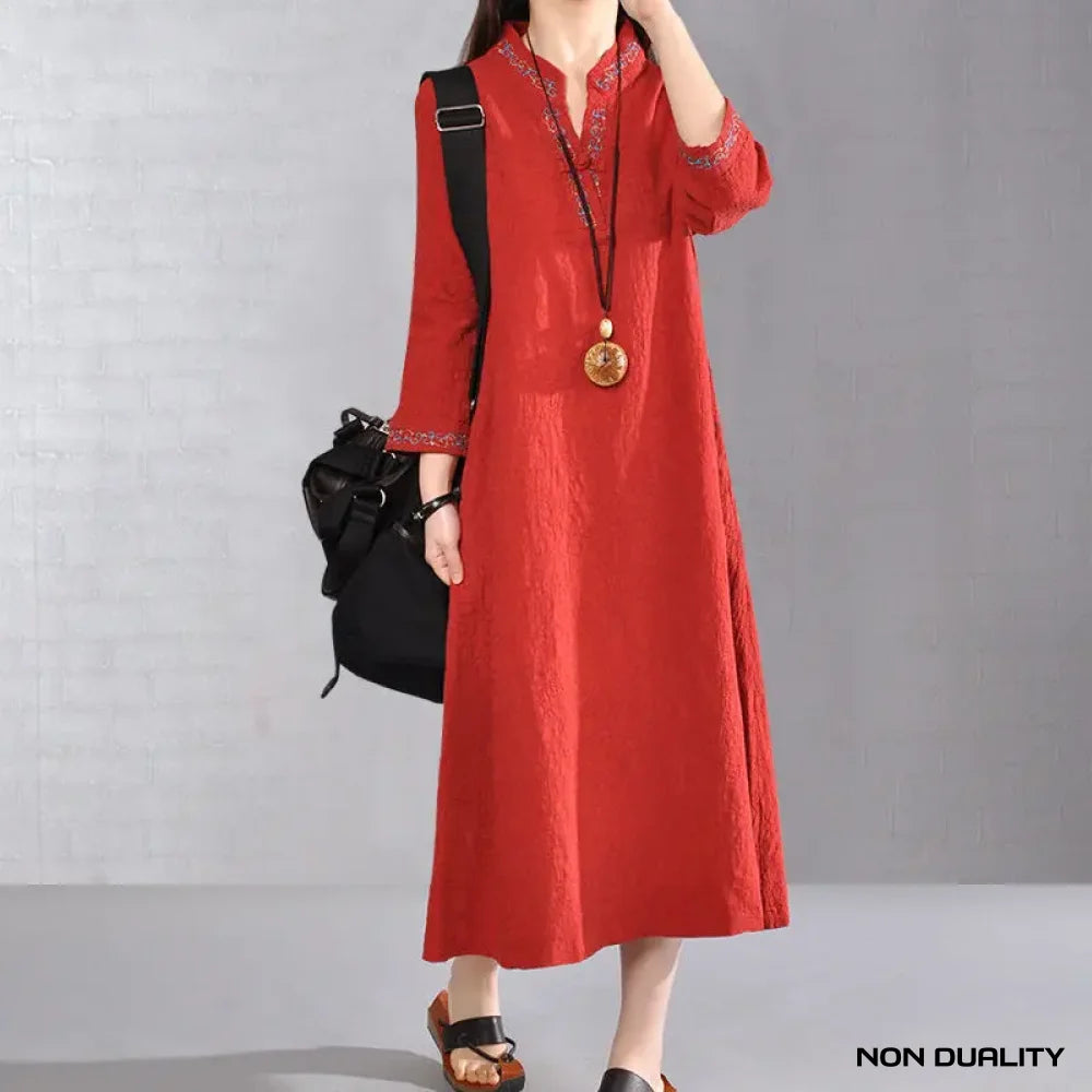 Non Duality | Elegant Bohemian Maxi Dress Red / M(42-60)Kg