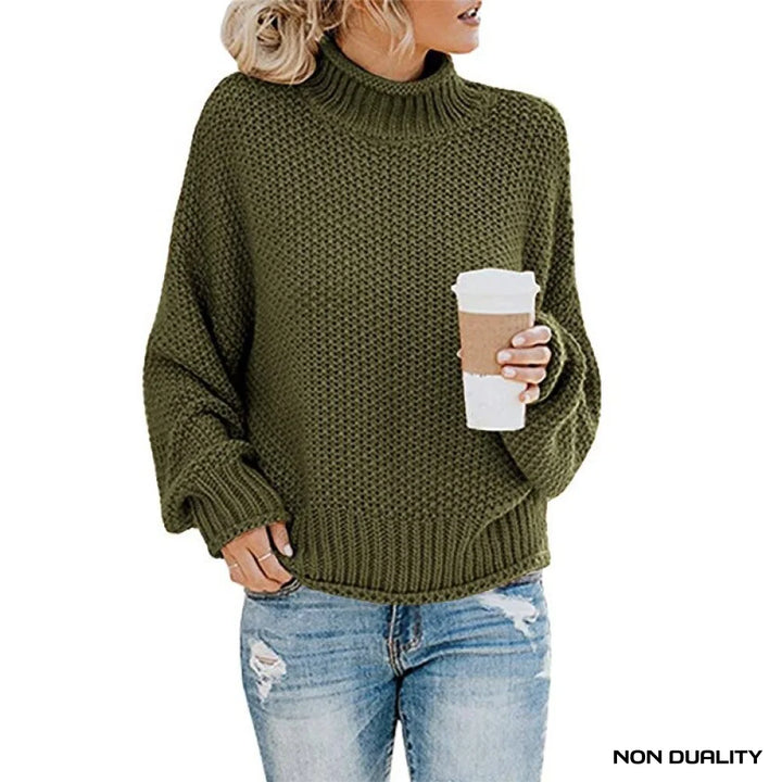 Non Duality | Cozy Turtleneck Sweater Army Groen / S