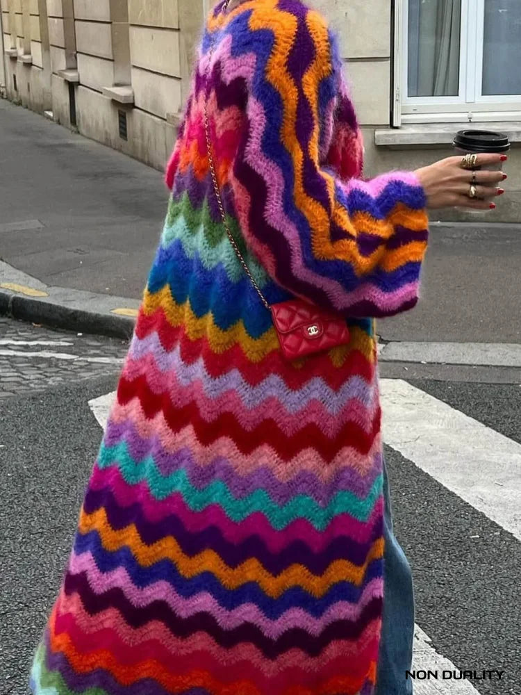 Non Duality | Vibrant Waves Maxi Cardigan