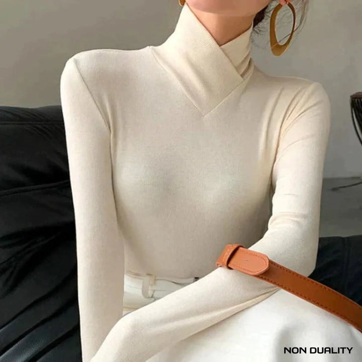 Non Duality | Elegant Twist Neck Top White / S