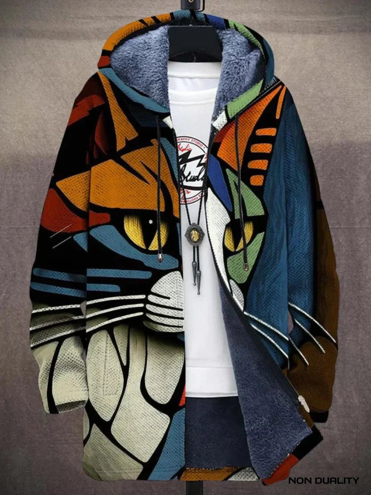 Non Duality | Vibrant Boho Hoodie Multicolored Cat / S Womens Sweater