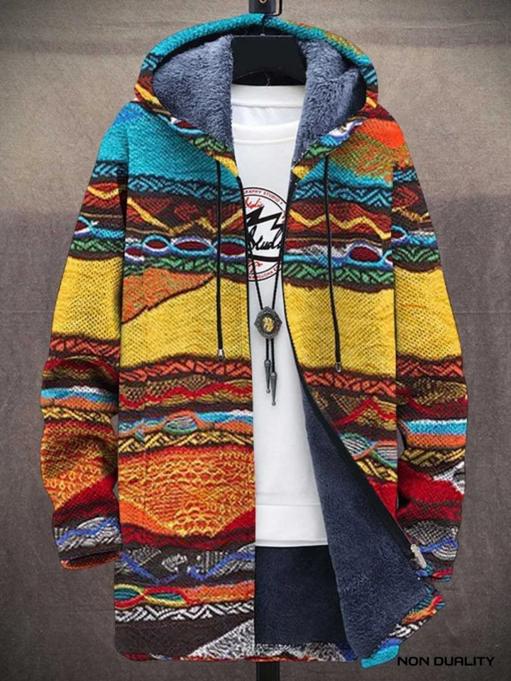 Non Duality | Vibrant Boho Hoodie Multicolored Stripes / S Womens Sweater