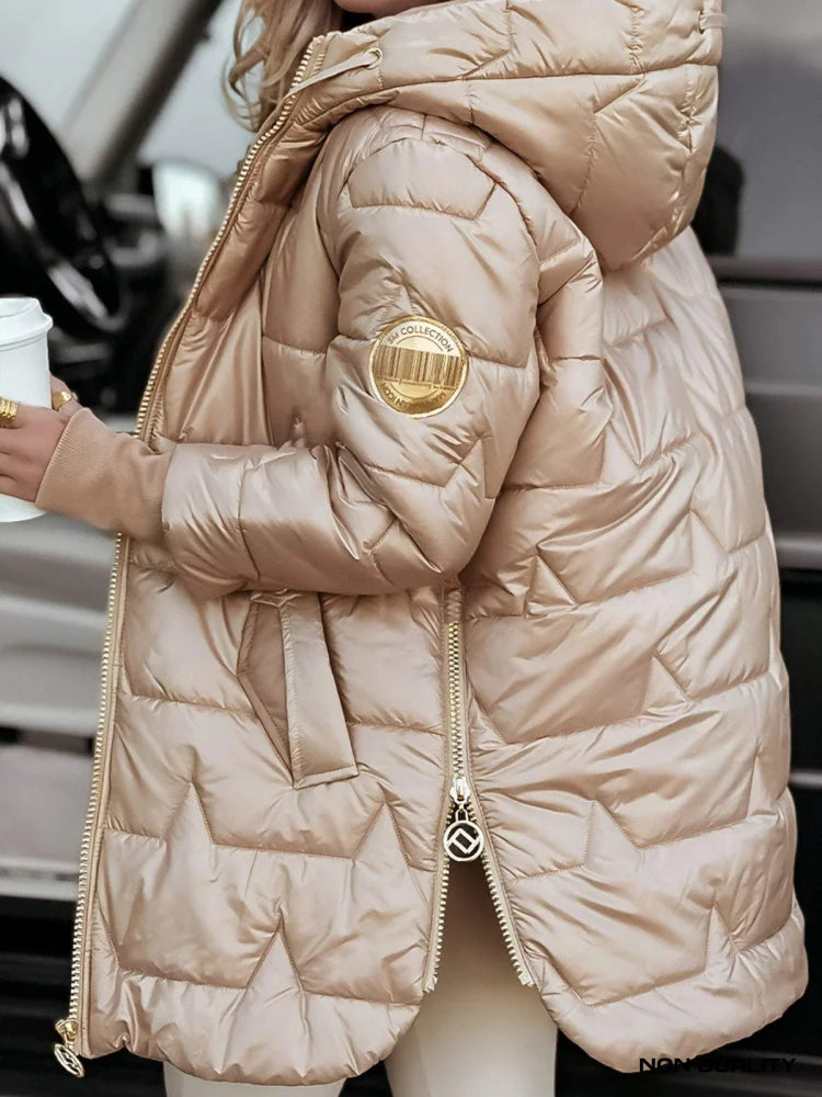 Non Duality | Quilted Gold Puffer Coat Jas