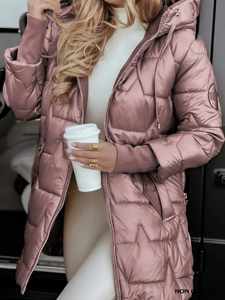 Non Duality | Quilted Gold Puffer Coat Pink / S Jas