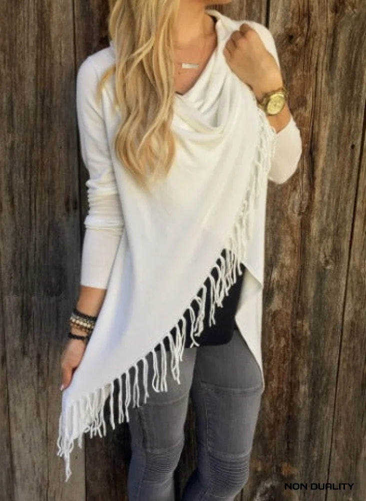 Non Duality | Chic Fringe Sweater Xs / White