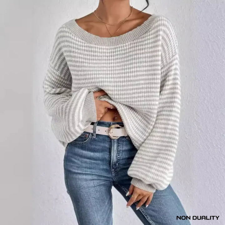 Non Duality | Relaxed Fit Striped Sweater Women’s Clothing