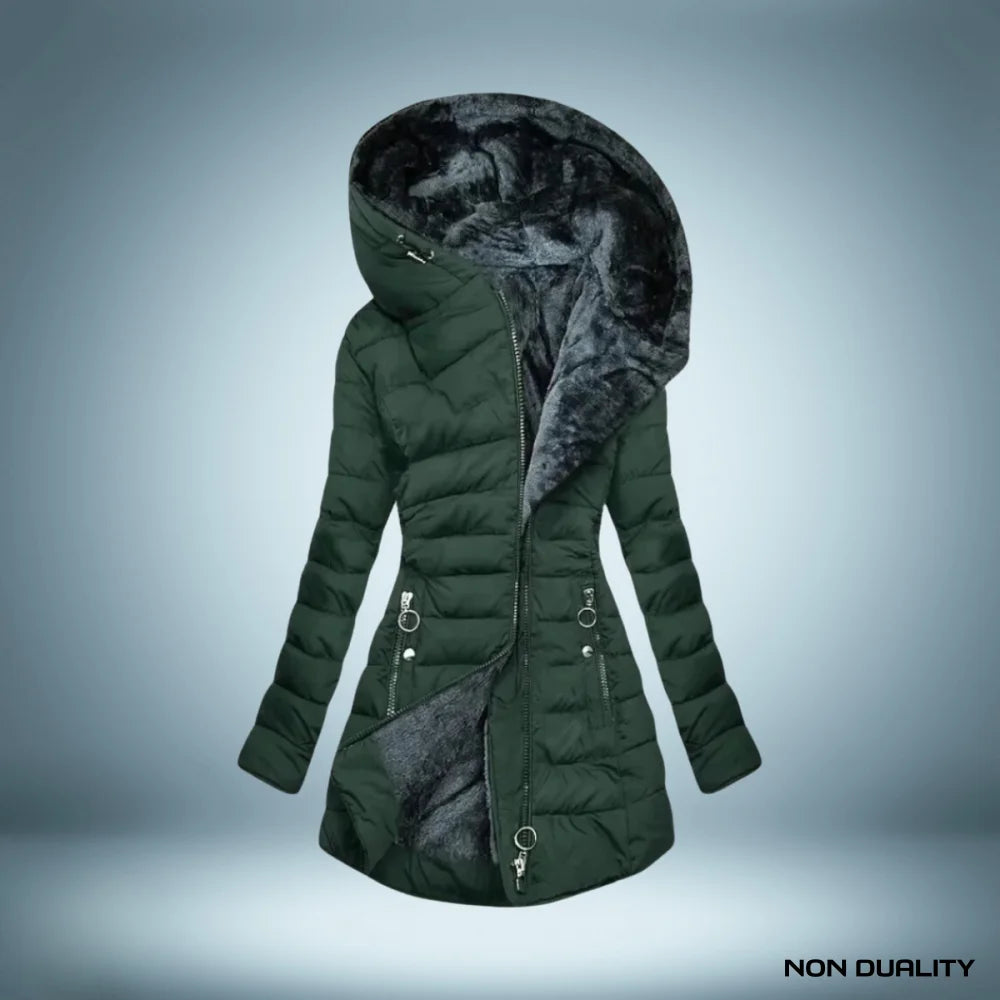 Non Duality | Fleece-Lined Hooded Jacket Green / S