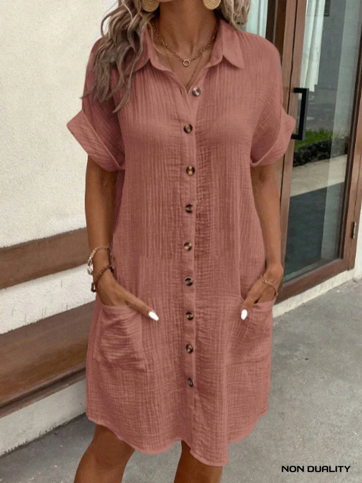 Andrea™ | Oversized Polo Dress Rood / S Jurken