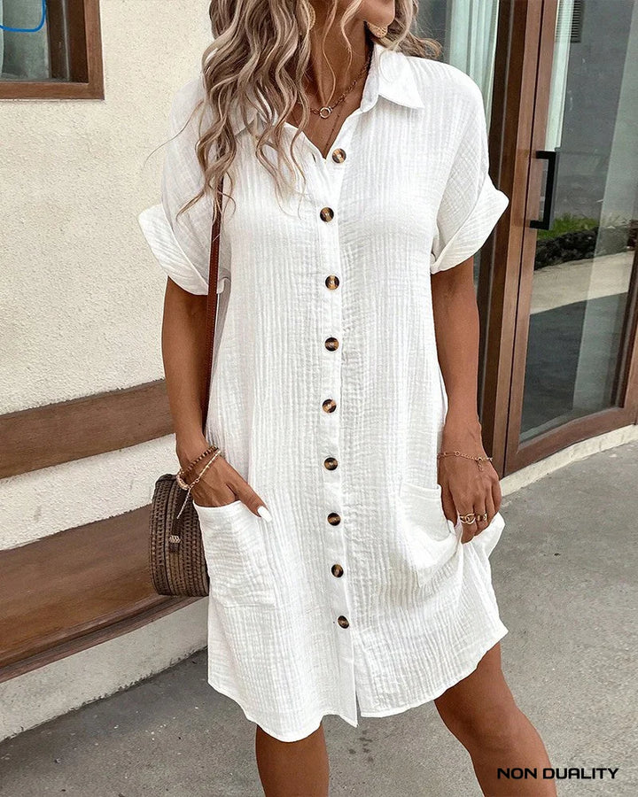 Andrea™ | Oversized Polo Dress Wit / S Jurken