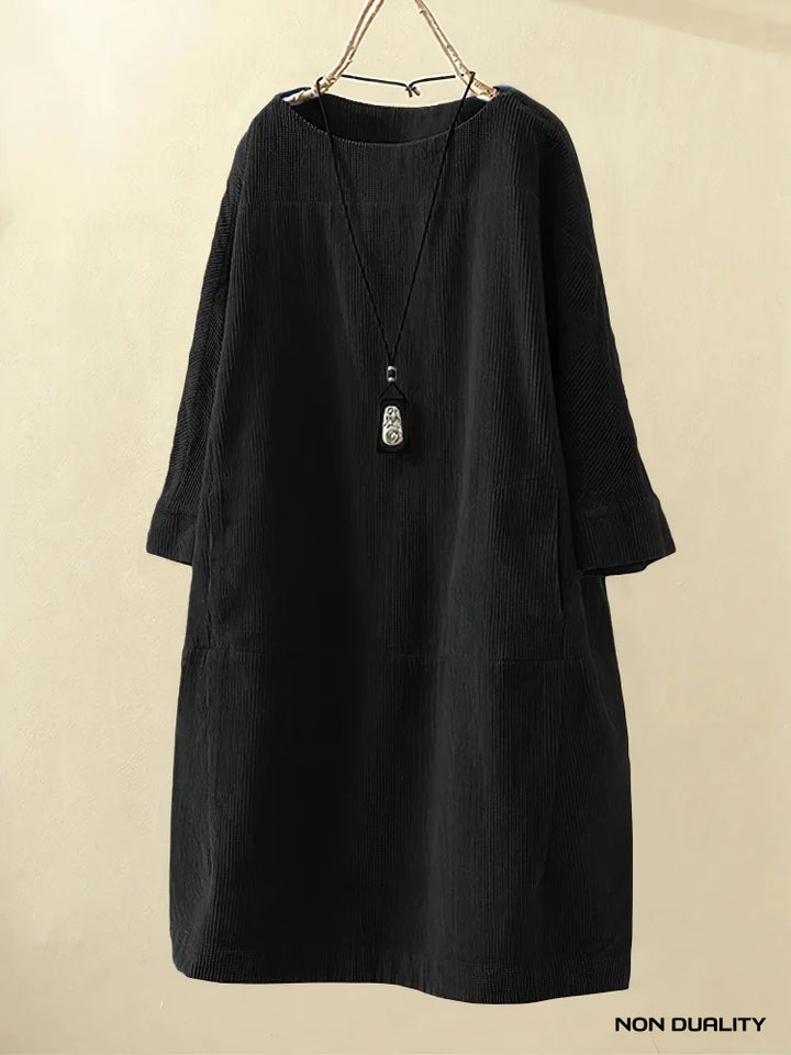Non Duality | Vintage Corduroy Relaxed Dress Black / M