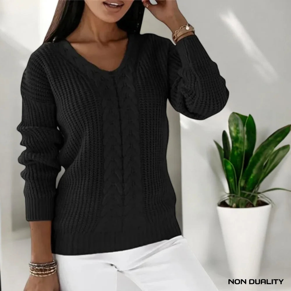 Non Duality | Chic Cable Knit Top Black / S