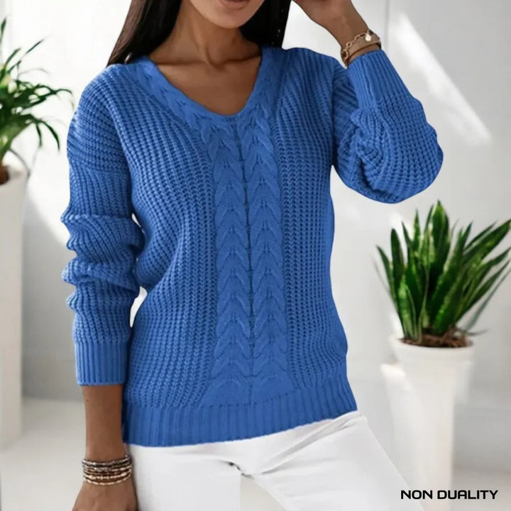 Non Duality | Chic Cable Knit Top Blue / S