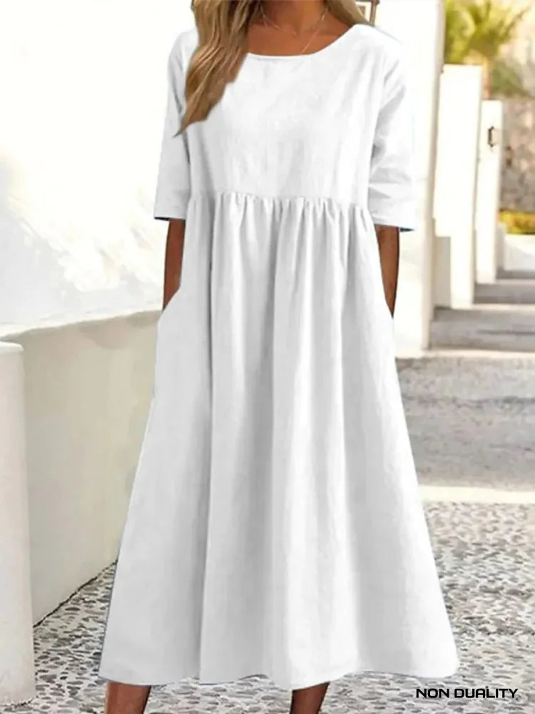 Non Duality | Casual Maxi Dress Wit / S