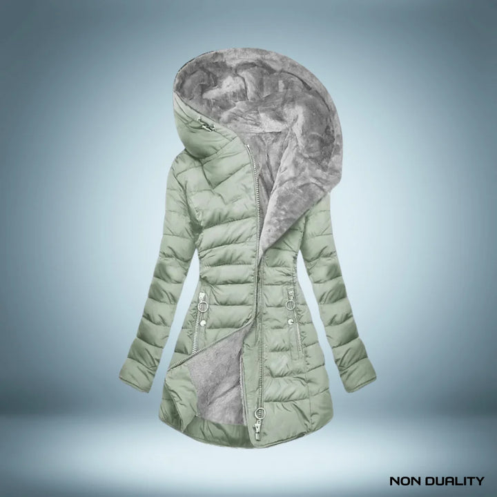 Non Duality | Fleece-Lined Hooded Jacket Light Green / S