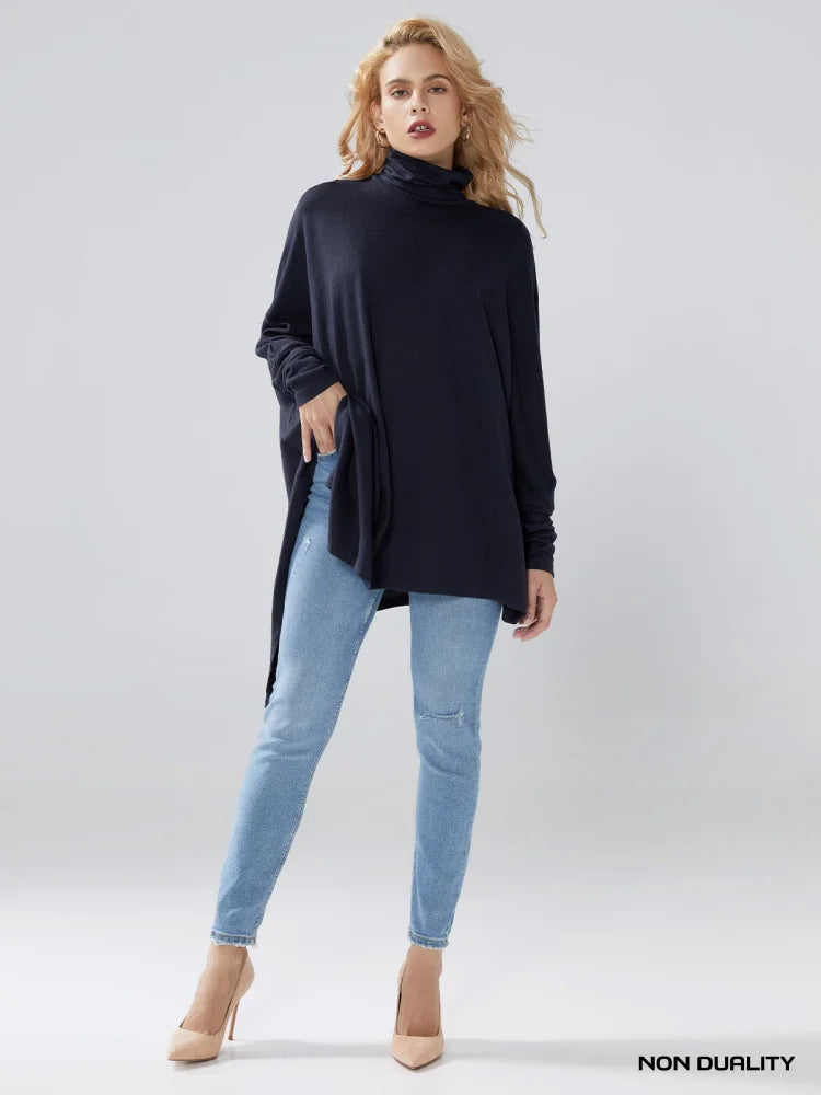 Luna | Elegant Turtleneck Drape Sweaters