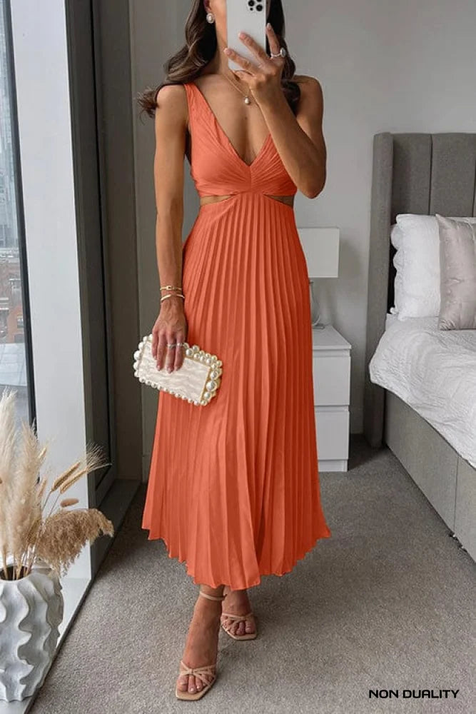 Non Duality | Chic Ripple Dress Oranje / S Dresses