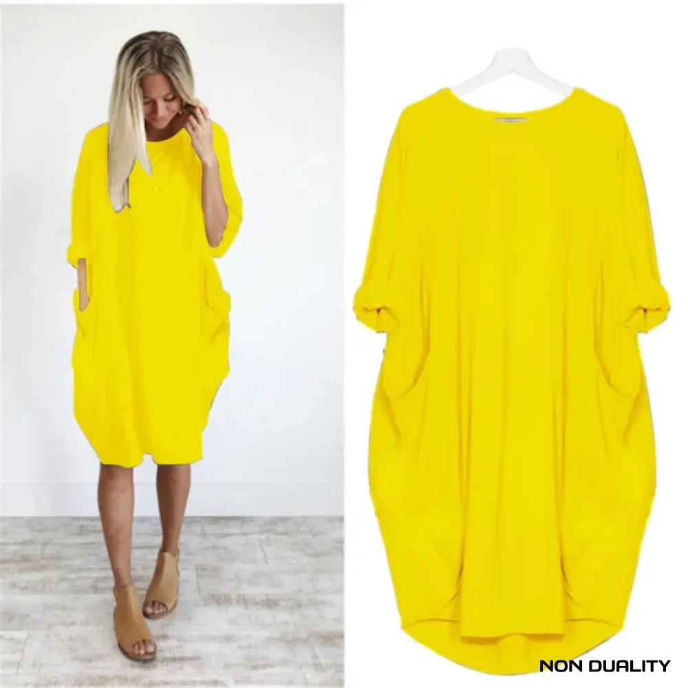 Non Duality | Comfy Pocket Dress Geel / S Dress