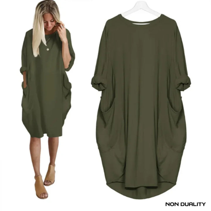 Non Duality | Comfy Pocket Dress Groen / S Dress