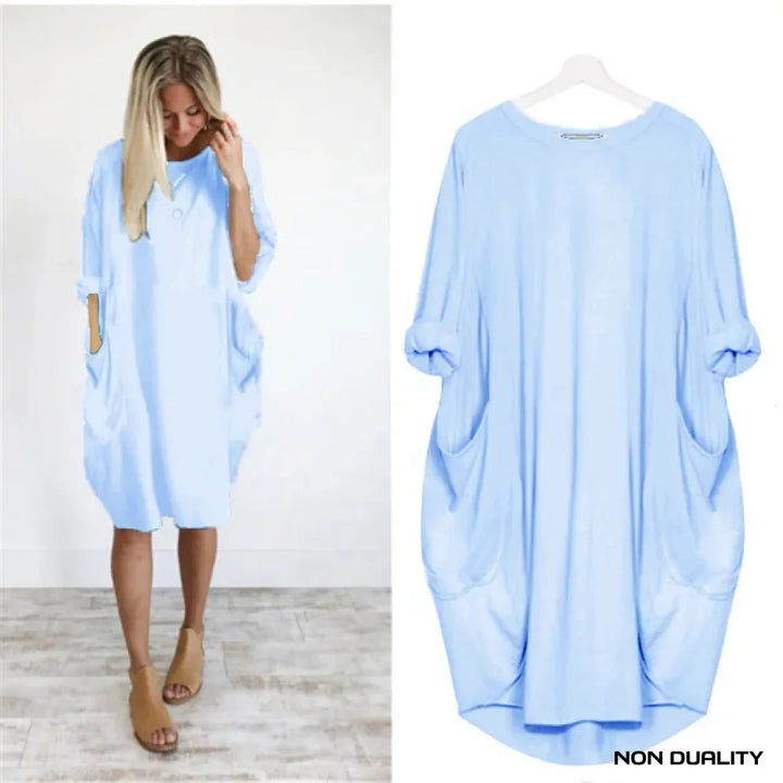 Non Duality | Comfy Pocket Dress Licht Blauw / S Dress