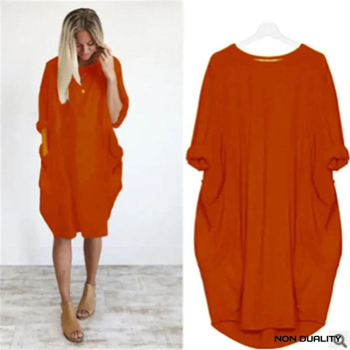 Non Duality | Comfy Pocket Dress Oranje / S Dress