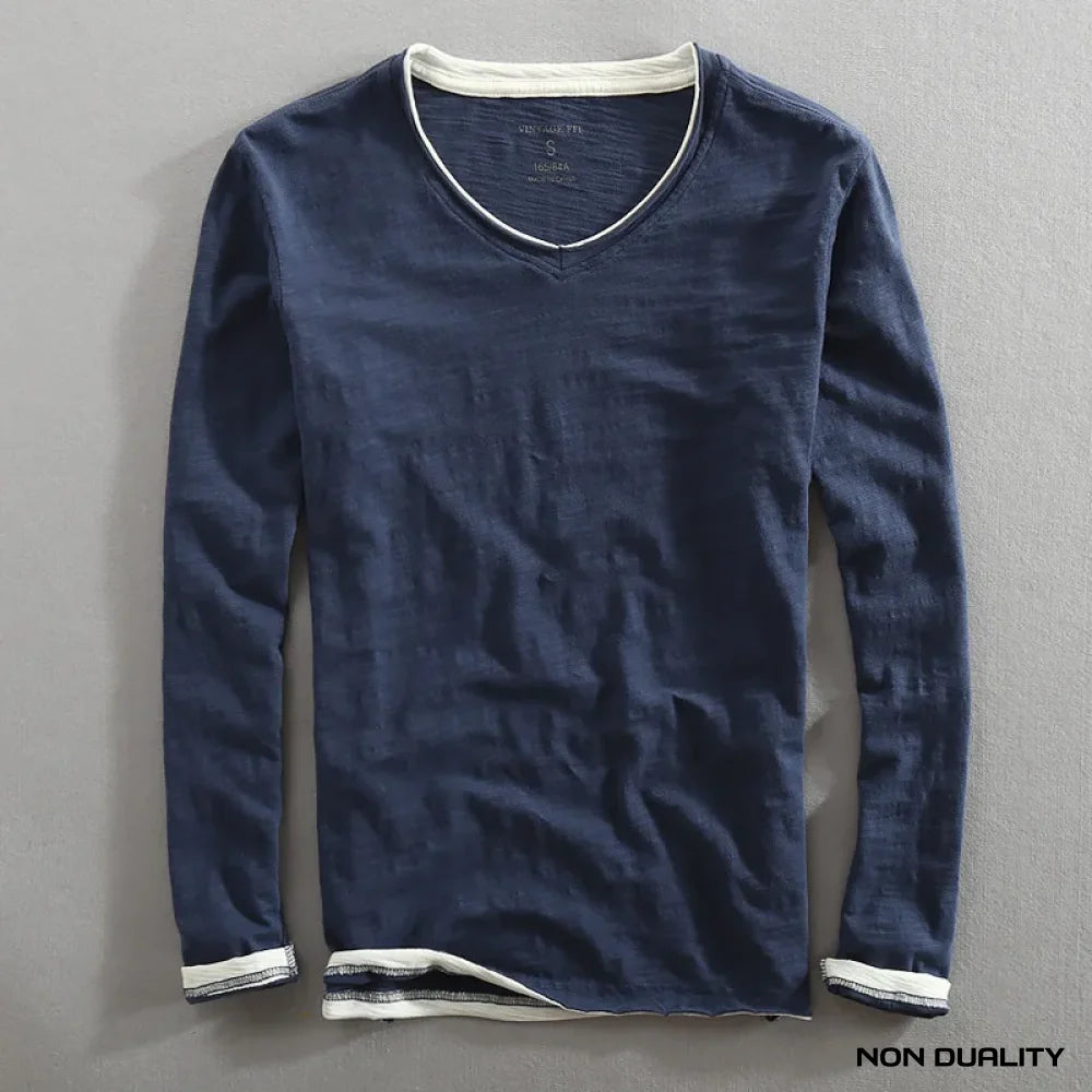 Non Duality | Contrast Edge Shirt Blauw / S (Nog 1 Op Voorraad)