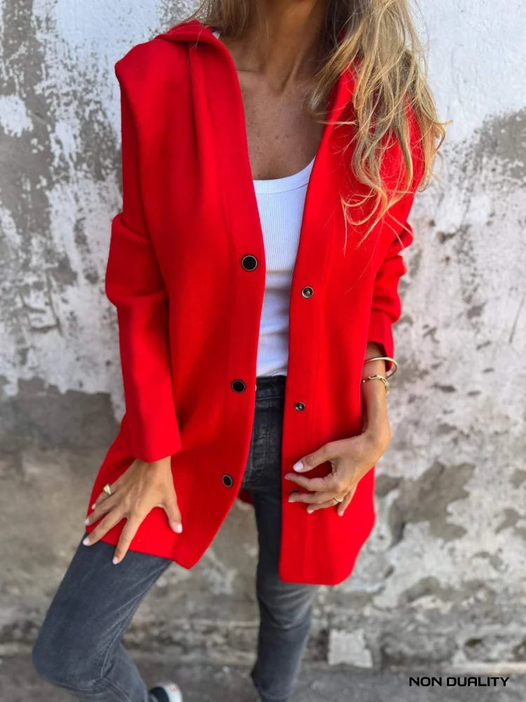 Non Duality | Cosy Cardigan Coat Rood / S (Nog 1 Op Voorraad)