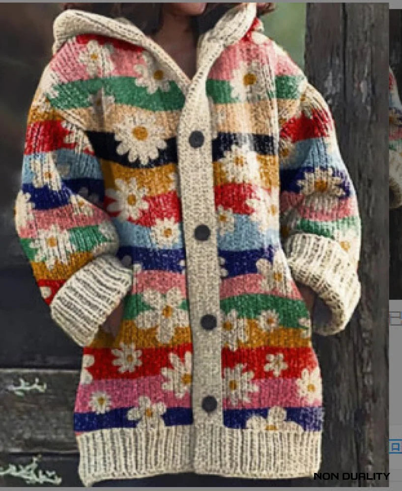 Non Duality | Colorful Knit Cat Cardigan Design7 (Almost Sold Out) / S