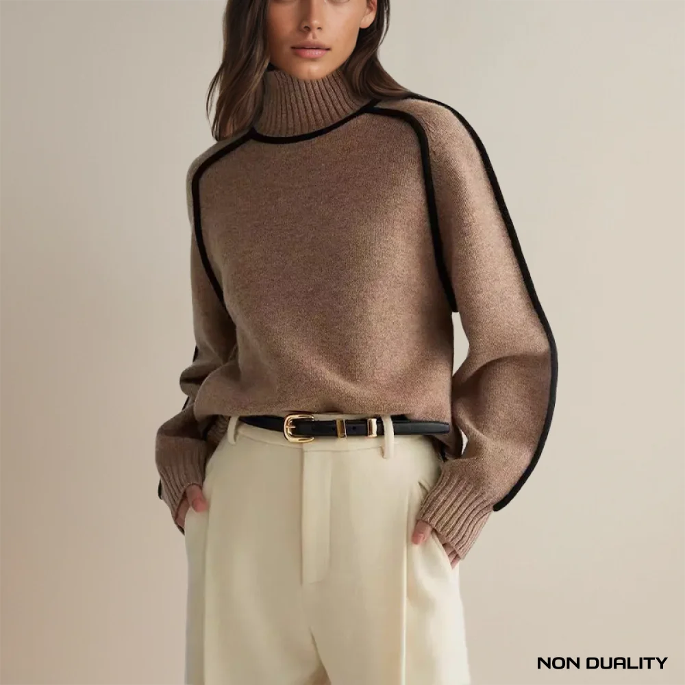 Non Duality | Classic Contrast Turtleneck Brown / S