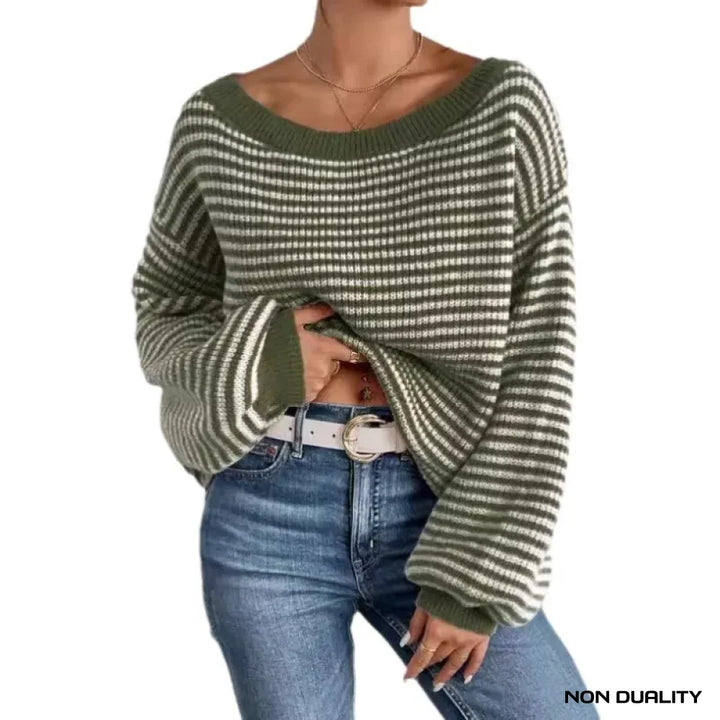 Non Duality | Relaxed Fit Striped Sweater Women’s Clothing