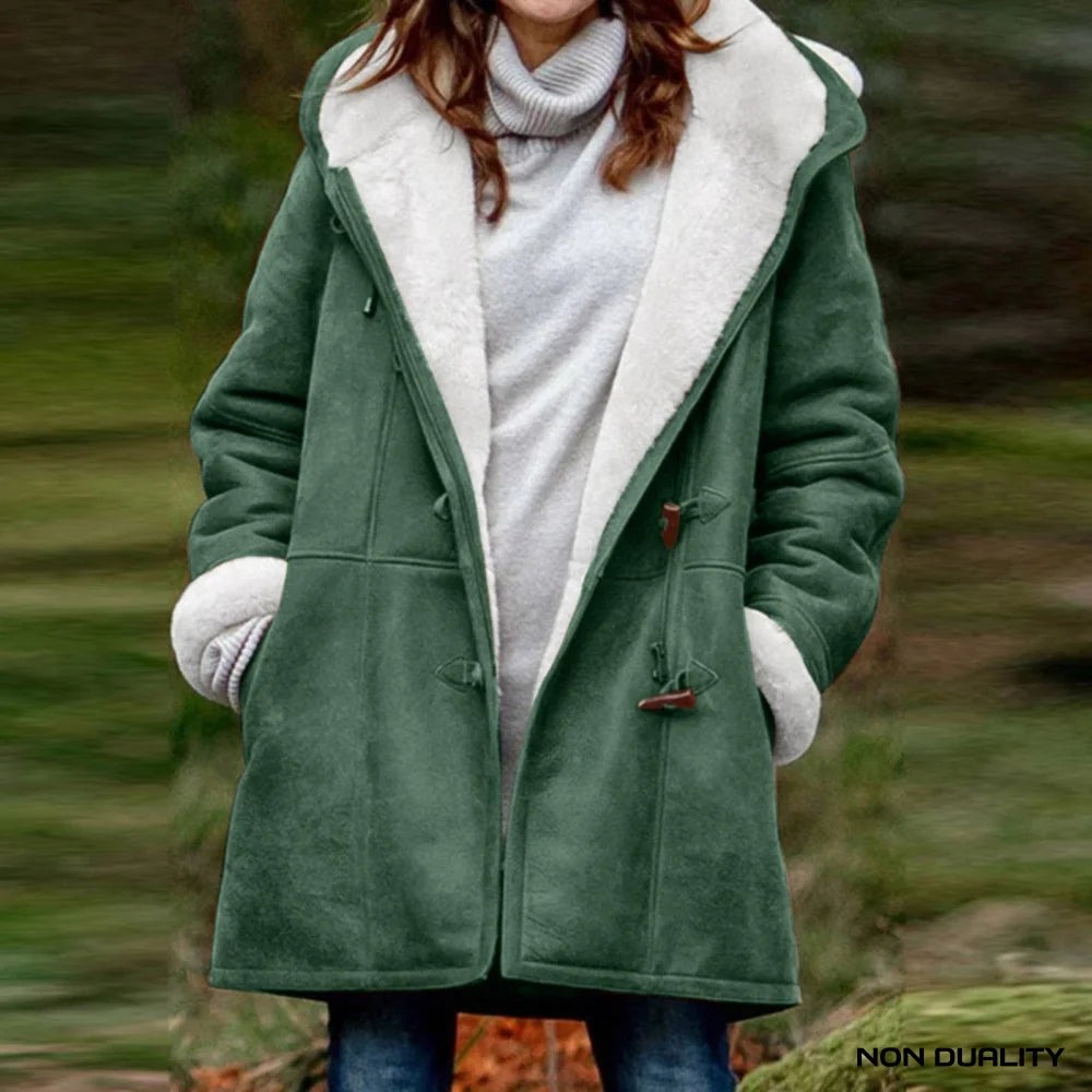 Non Duality | Plush Button Sherpa Jacket Green / S Coat