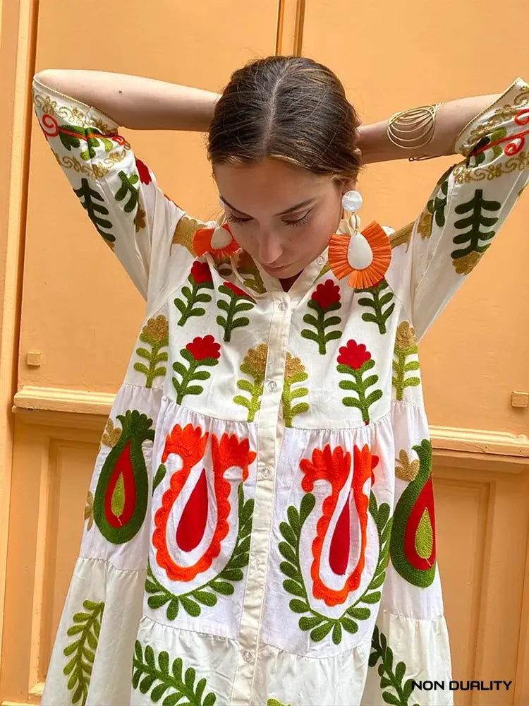 Non Duality | Floral Boho Dress Jurken