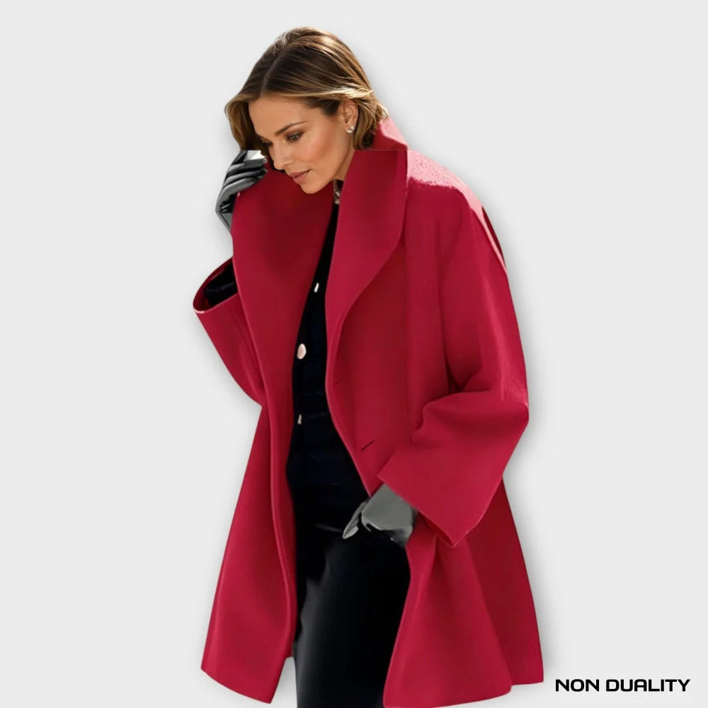 Non Duality | Timeless High-Collar Windproof Coat Red / S Stay Dry