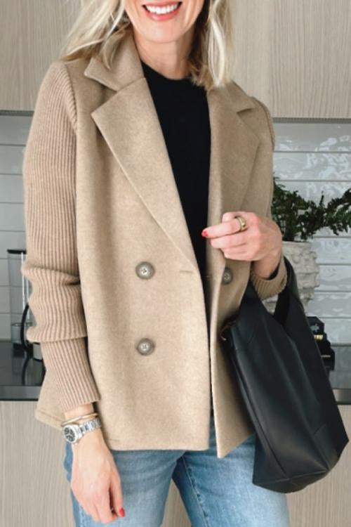 Sorelle | Elegant Knit-Sleeve Blazer
