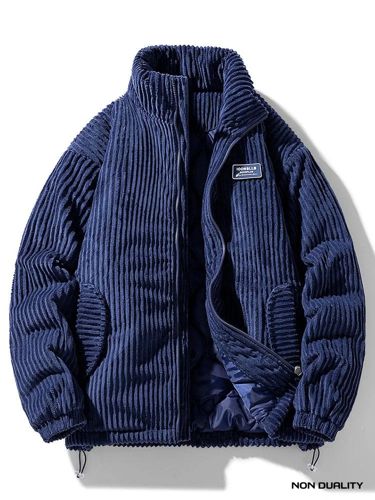 Non Duality | Corduroy Quilted Puffer Jacket Dark Blue / S Jackets