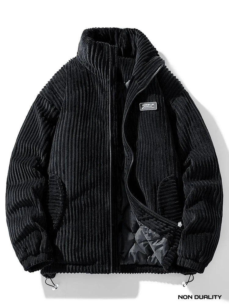 Non Duality | Corduroy Quilted Puffer Jacket Black / S Jackets