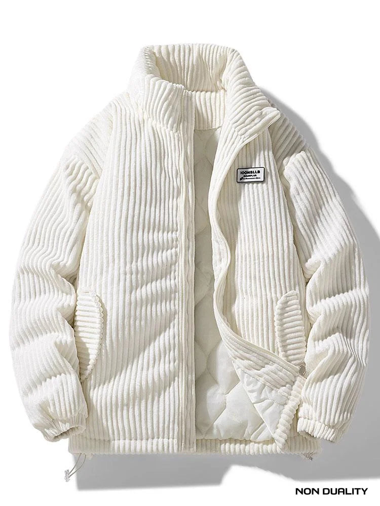 Non Duality | Corduroy Quilted Puffer Jacket White / S Jackets