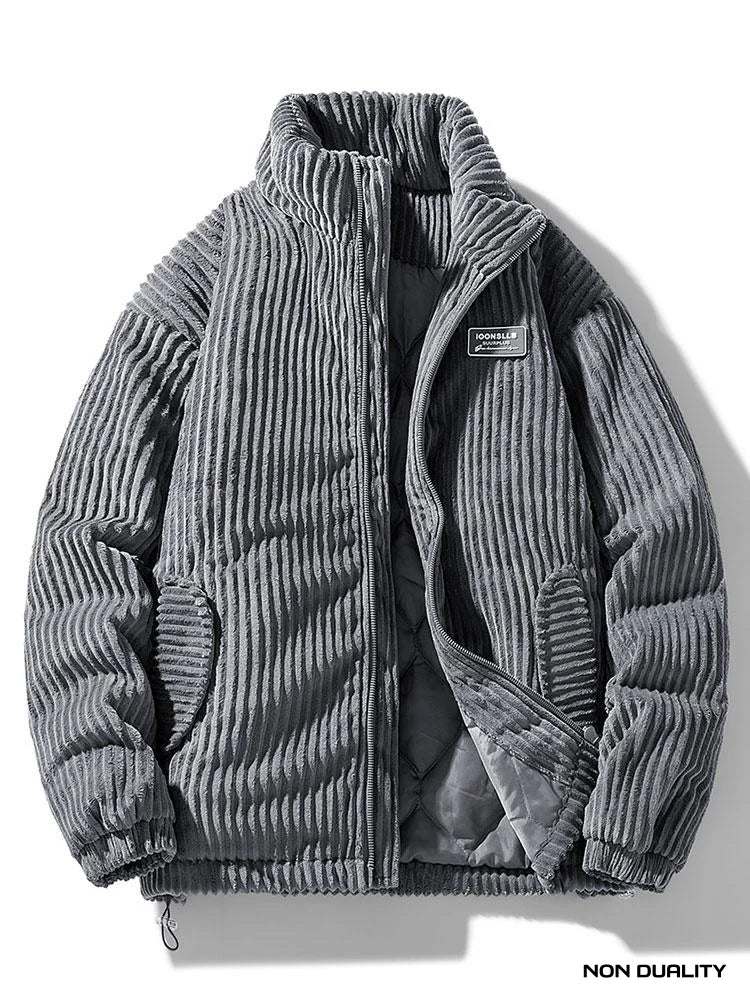 Non Duality | Corduroy Quilted Puffer Jacket Gray / S Jackets