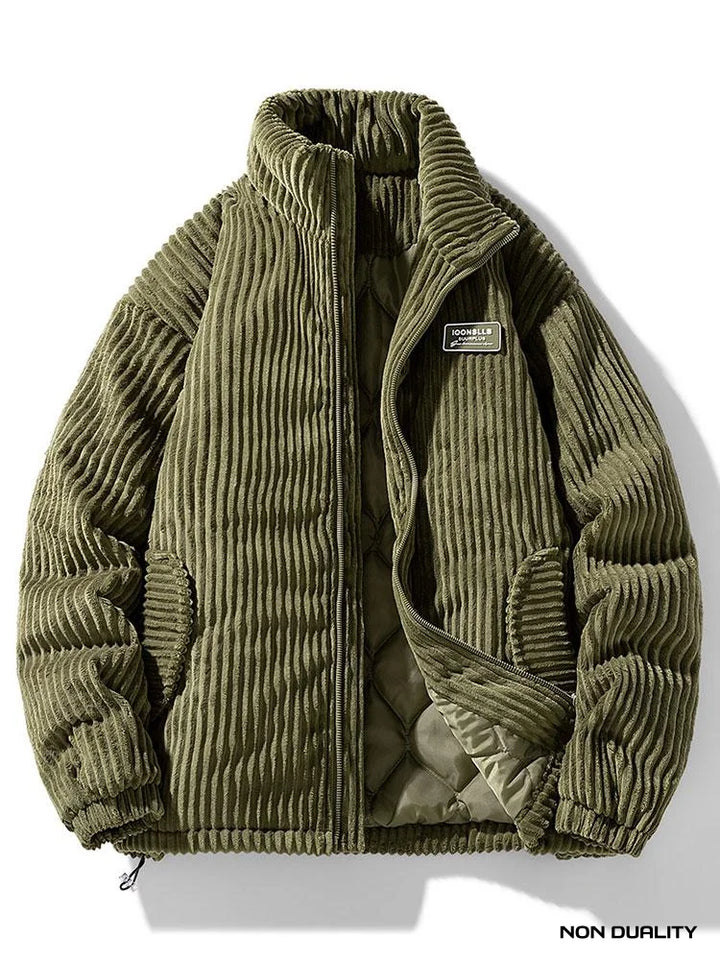 Non Duality | Corduroy Quilted Puffer Jacket Green / S Jackets